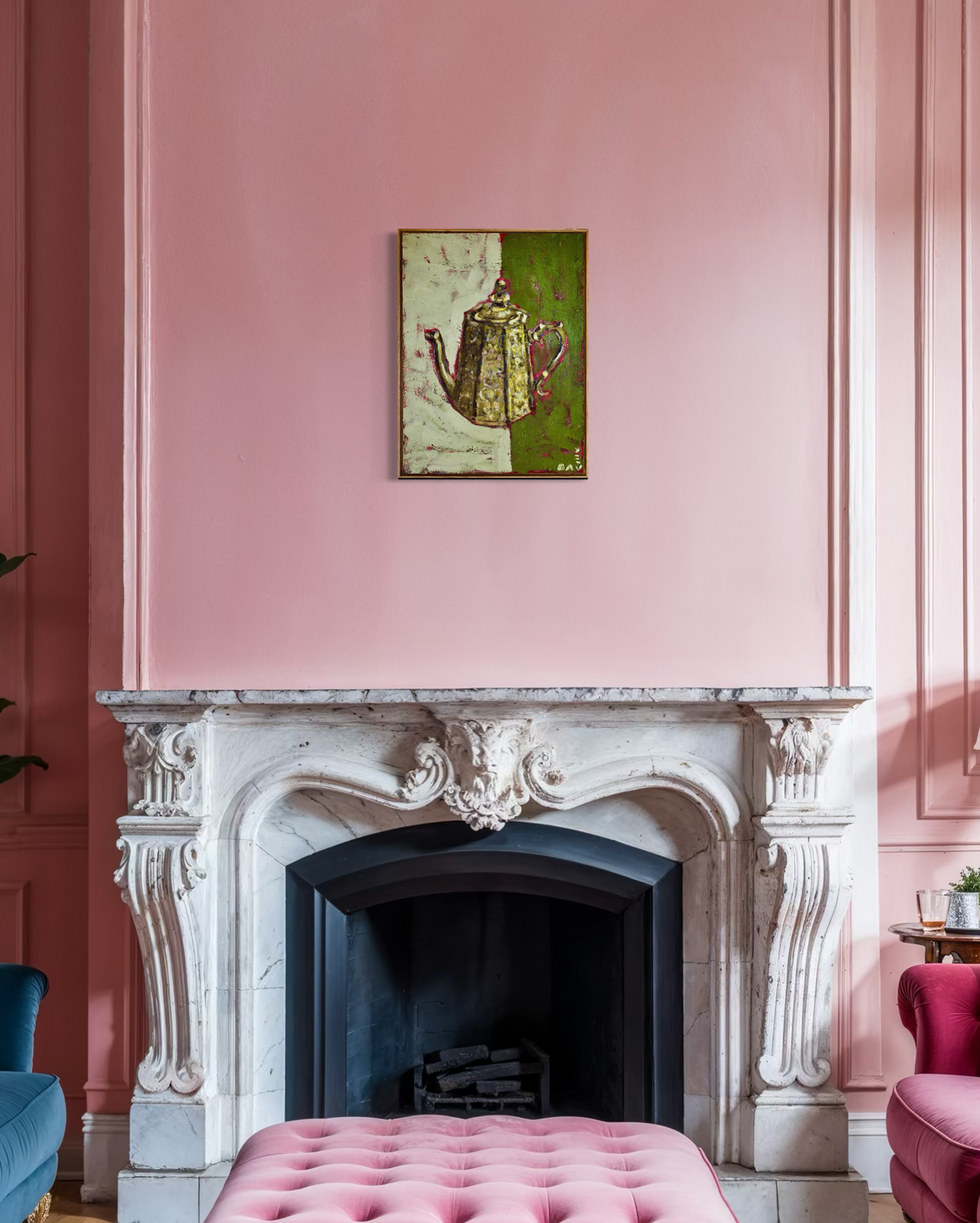 When the Teapot Started Talking - Original Oil on Aluminium Composite Panel - 41cm x 55cm - Framed in Low Profile Oak