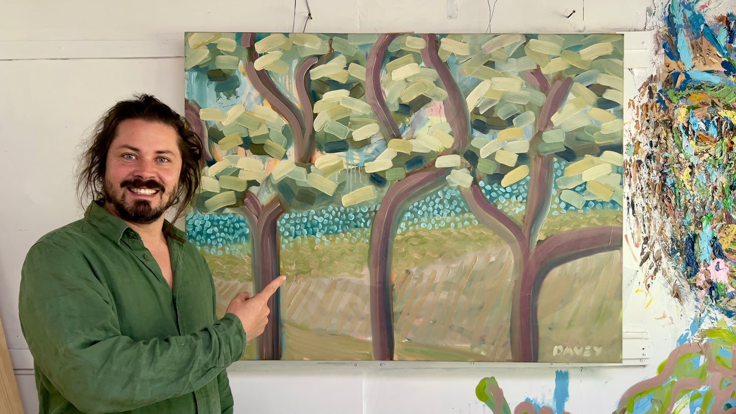 Solstice Through The Redgums - 120cm x 90cm - Original Oil Painting on Canvas