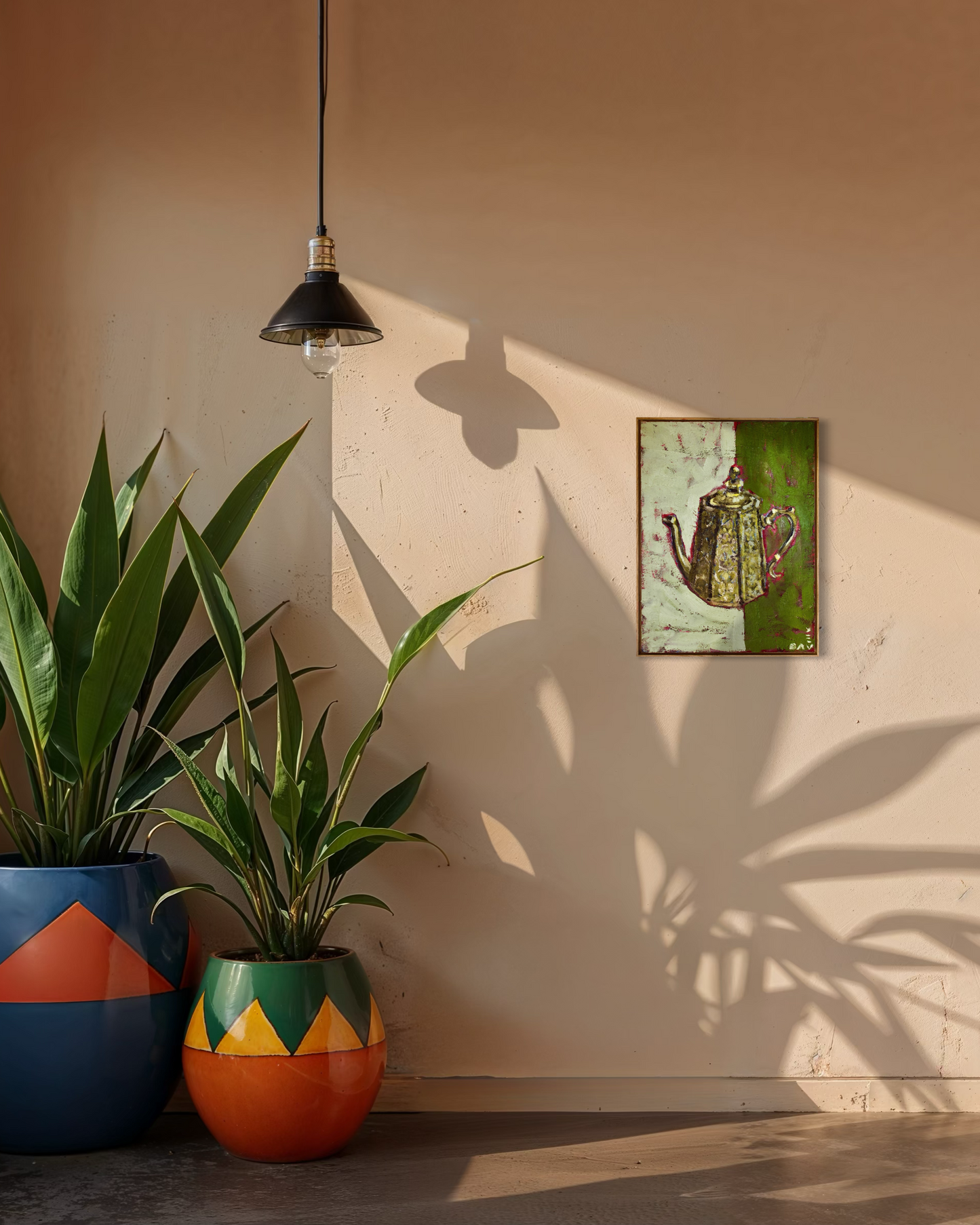 When the Teapot Started Talking - Original Oil on Aluminium Composite Panel - 41cm x 55cm - Framed in Low Profile Oak