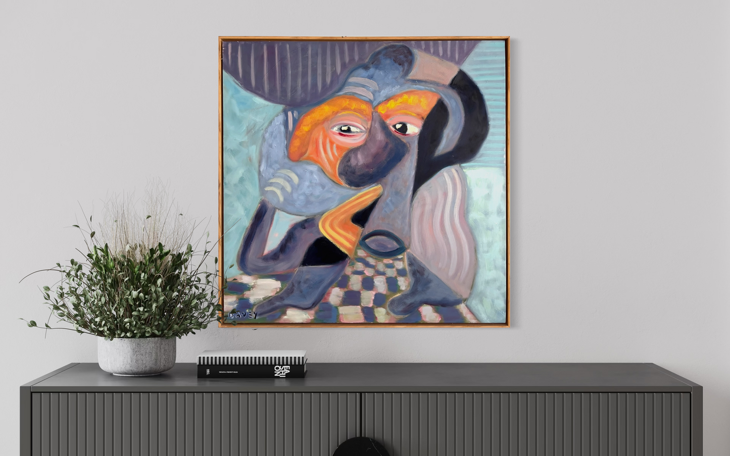 The Pizza Chef - 60cm x 60cm - Framed Original Oil Painting