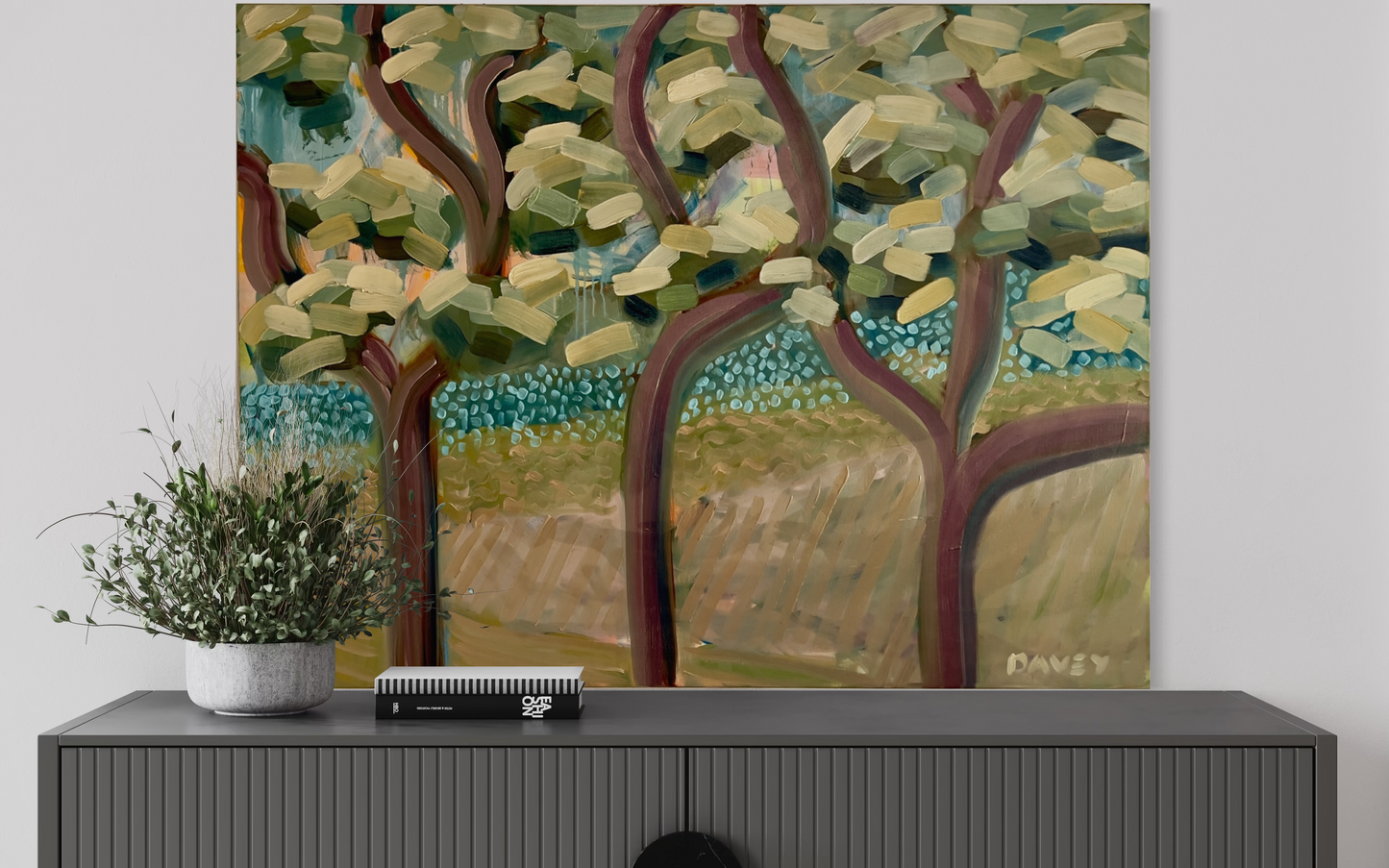 Solstice Through The Redgums - 120cm x 90cm - Original Oil Painting on Canvas