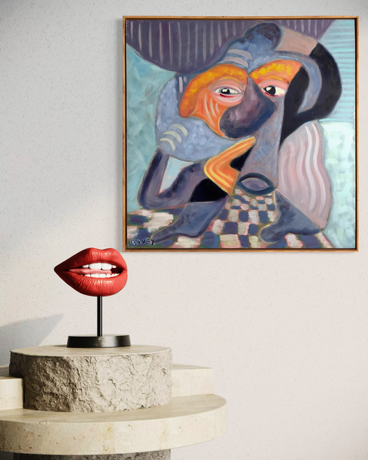 The Pizza Chef - 60cm x 60cm - Framed Original Oil Painting