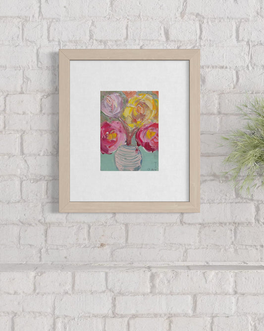 Pocket Posies 1 - 15cm x 20cm - Original Oil Painting on Arches Oil Paper - Unframed
