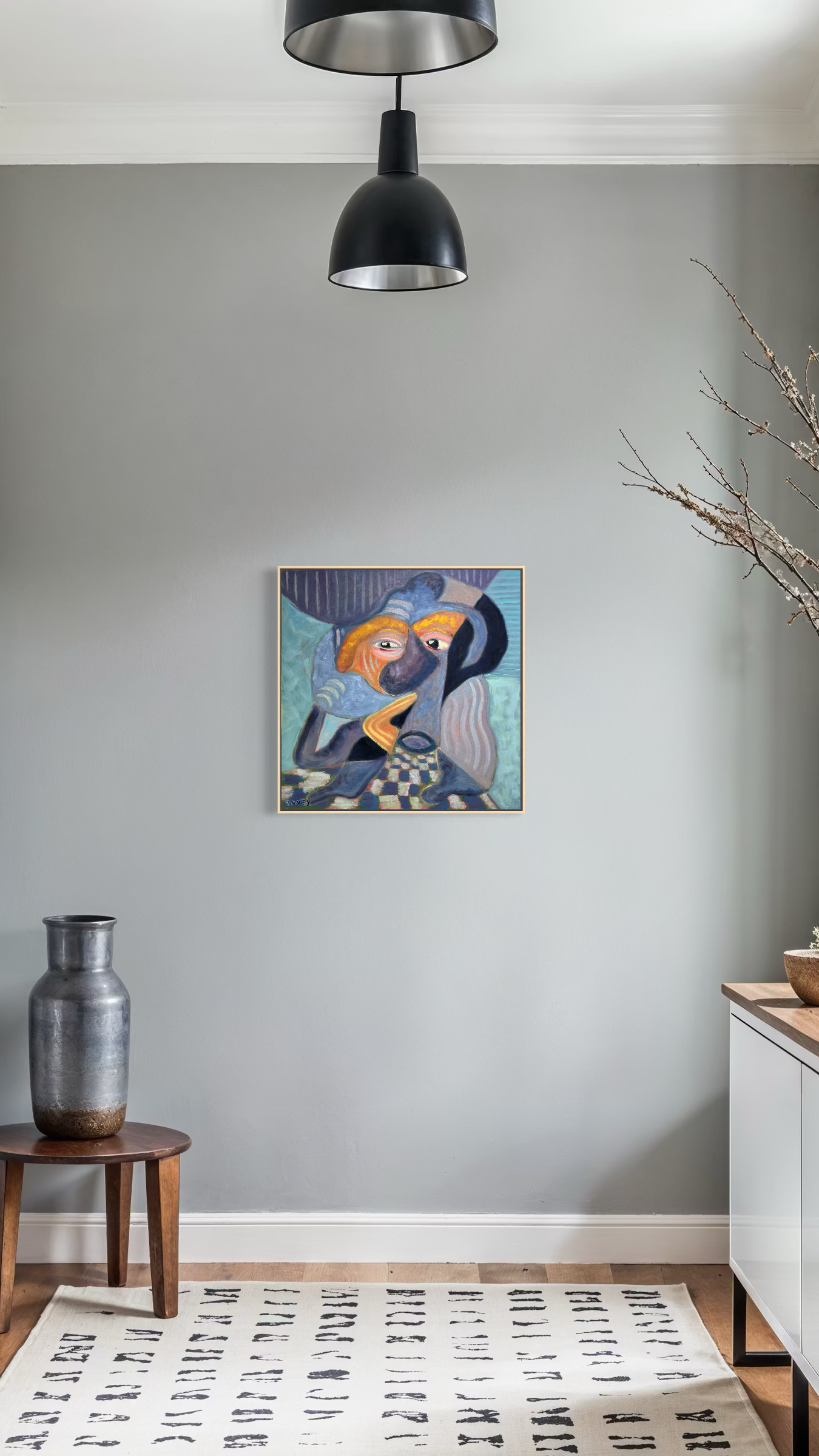 The Pizza Chef - 60cm x 60cm - Framed Original Oil Painting